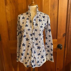 FRANK & EILEEN Frank Blue Stars & Stripes Button Down